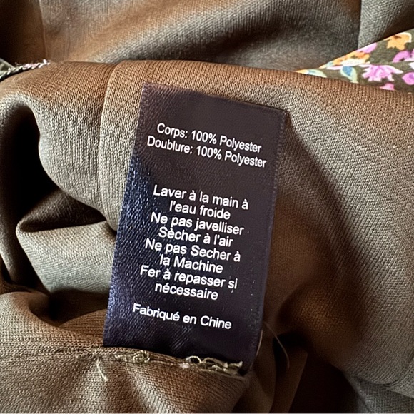 ASTR The Label Bubble Sleeve Blouse Crop Top Olive Lilac Ditsy Size XS - Picture 4 of 9